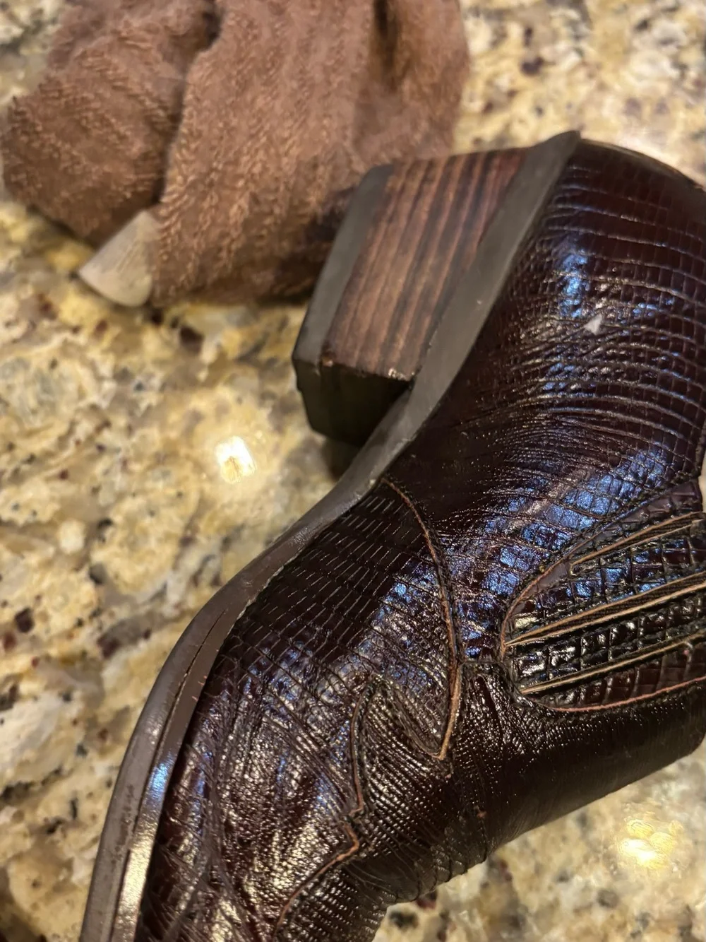 Ariat Women’s Genuine Teju Lizard Western Ankle Boots Brown Size 8B Leather